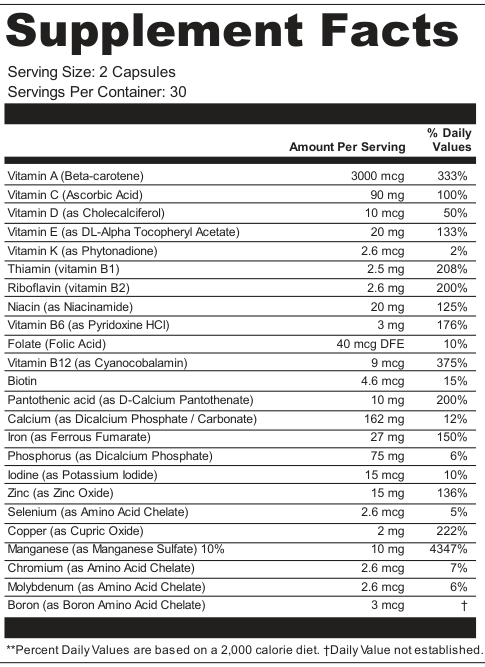 Supplement Facts for Arcwell