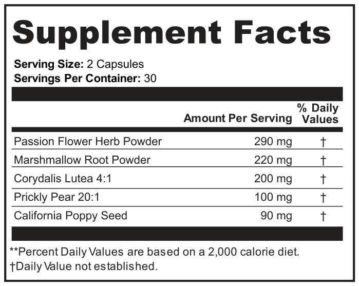 Supplement Facts for Brimstone